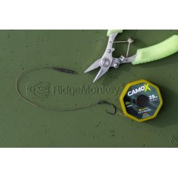 Tresse RidgeMonkey Connexion Camo X Bas de ligne à revêtement souple