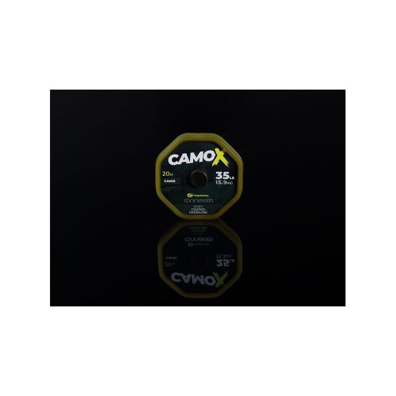 Tresse RidgeMonkey Connexion CamoX Stiff Coated 20m-Tresse et Terminaux-Carptour