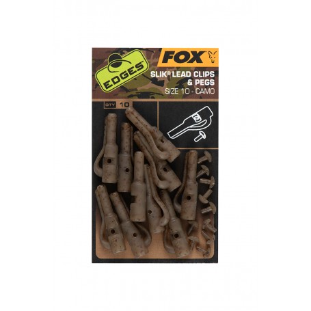 Edges Camo Taille 10 Slik lead clip + pegs