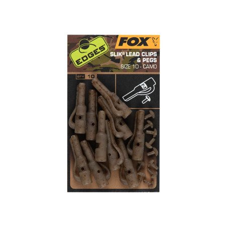 Edges Camo Taille 10 Slik lead clip + pegs