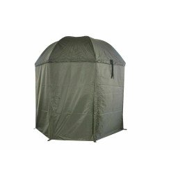 Tente de pêche Carp On Angelschirm 2,5m - Abri de pêche étanche avec fenêtre, parapluie 5 saisons