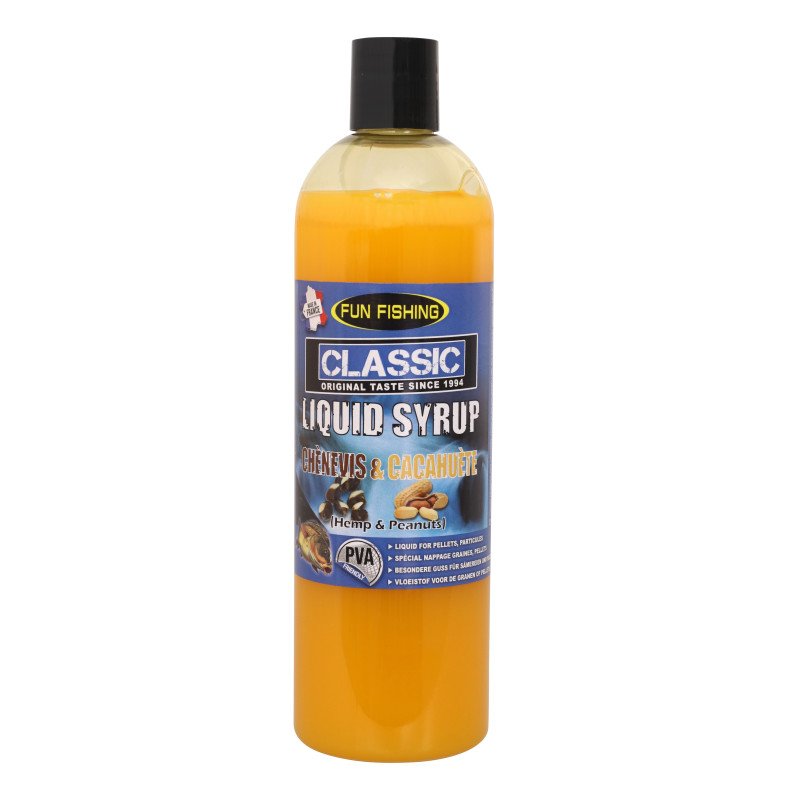 Liquid Syrup Classic Fun Fishing Chènevis Cacahuète 480ml-Appâts-Carptour