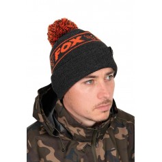 Bonnet Fox Collection Black & Orange Bobble Hat