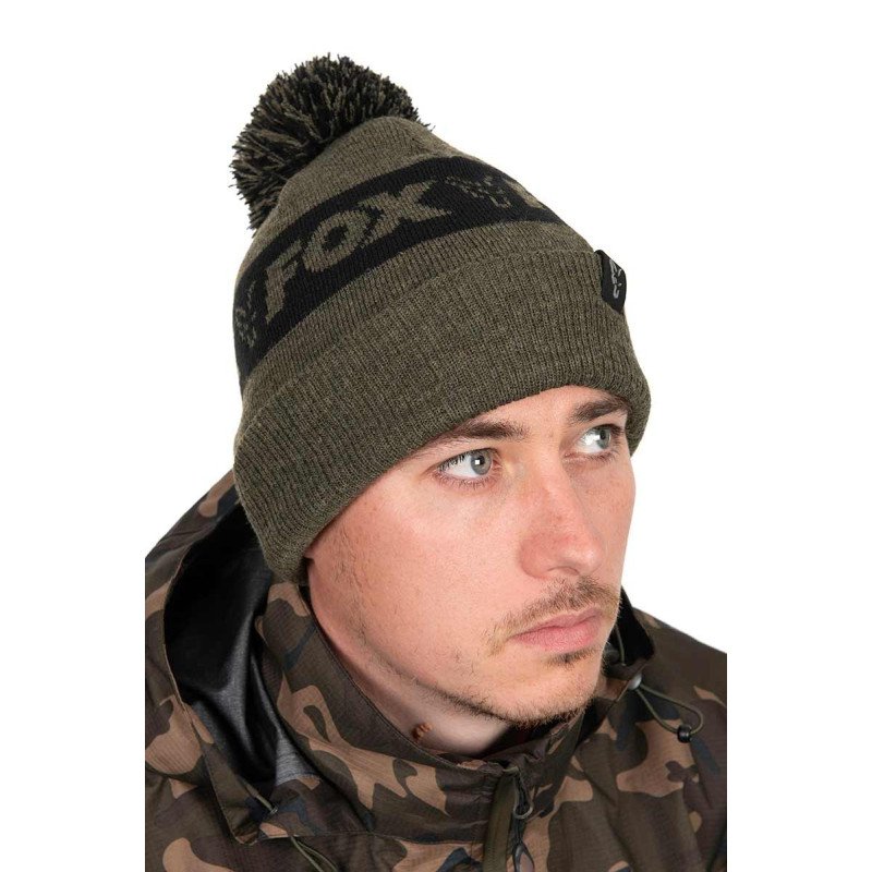 Bonnet Fox Collection Green & Black Bobble hat-Vêtements-Carptour