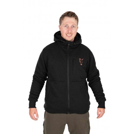 New Veste Fox Black & Orange Sherpa Hoody