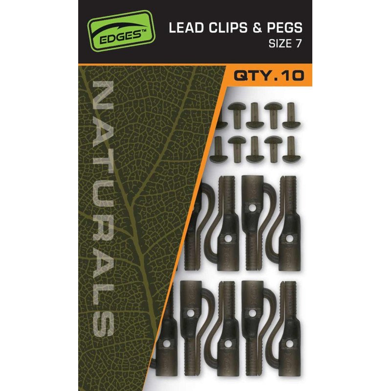 Clip Plomb Fox Edges Naturals Lead Clip + Pegs (par 10)-Outils et Accessoires-Carptour