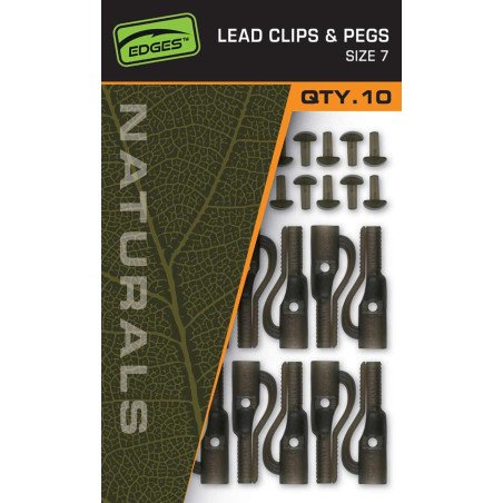 Clip Plomb Fox Edges Naturals Lead Clip + Pegs (par 10)