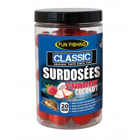 Bouillettes Surdosées Classic Fun Fishing Stawberry & Coconut 240g 20mm