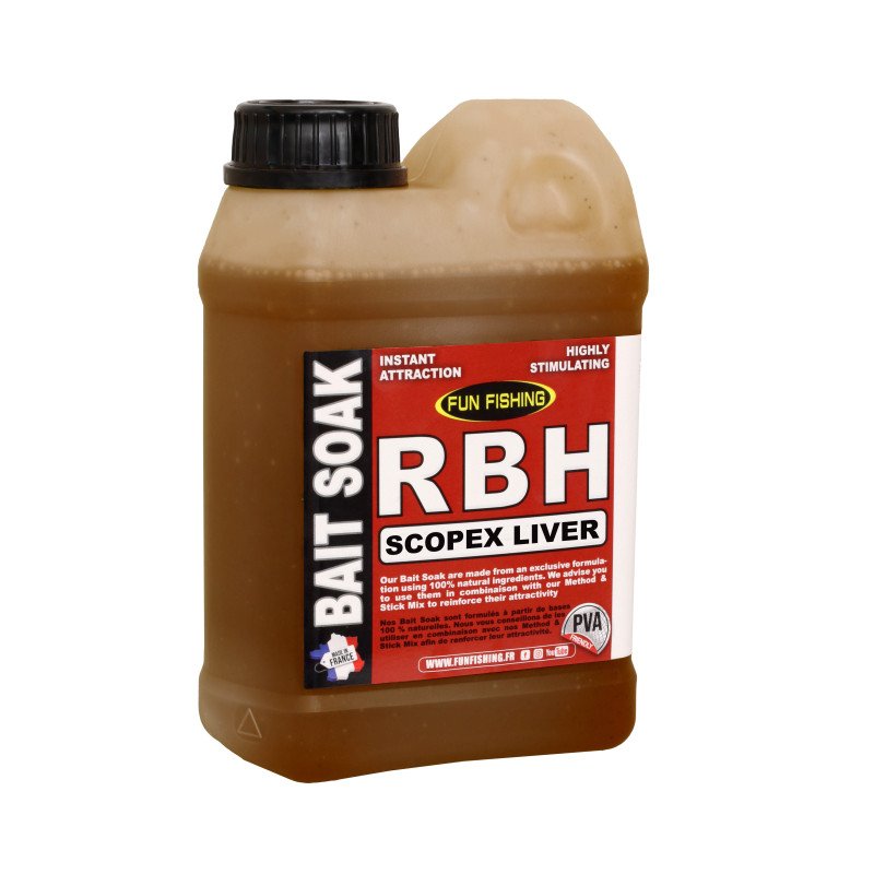 RBH Bait Soak System Scopex & Liver Fun Fishing 1 Litre-Appâts-Carptour