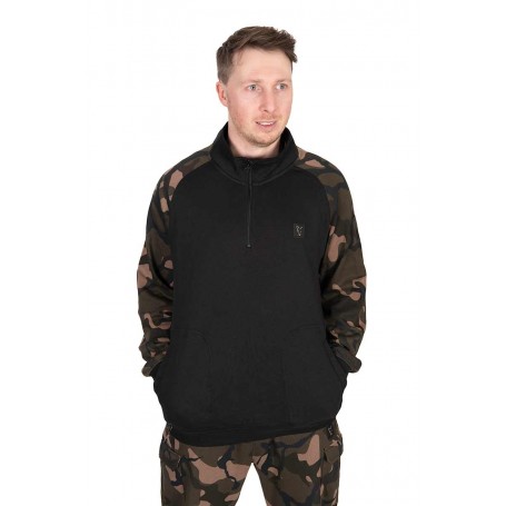 Sweat LW Black & Camo qtr zip Fox