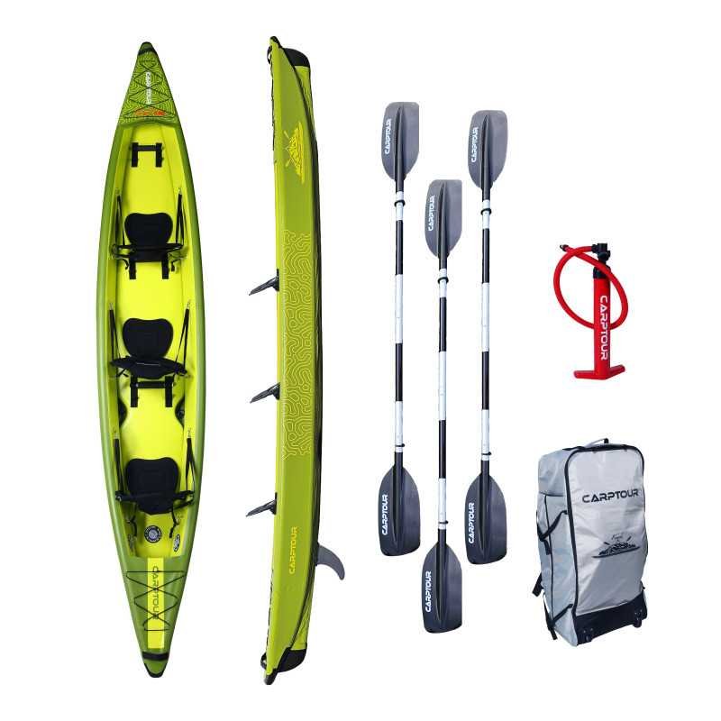 Kayak Gonflable Carptour Trois personnes Vert Citron 480cm / 80cm-Navigation-Carptour