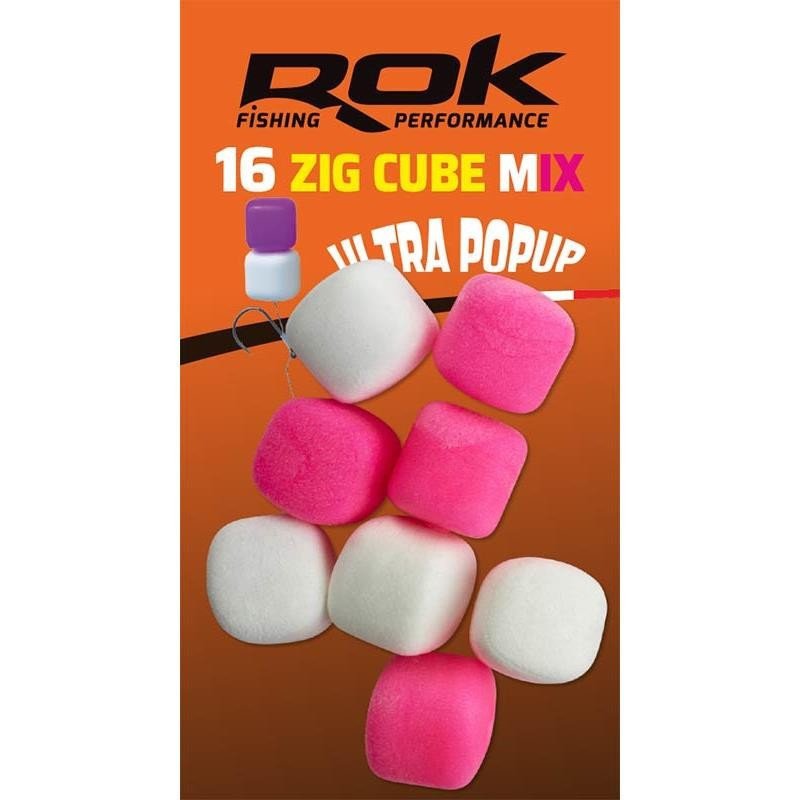 Zig Cube Ultra Pop-Up Rose & Blanc Rok (x16)-Appâts Artificiels-Carptour