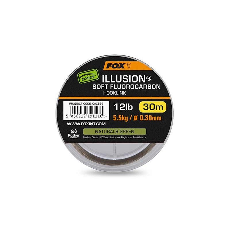 Fluocarbone souple Fox Edges Illusion Soft Fluorocarbon Hooklink-Tresse et Terminaux-Carptour