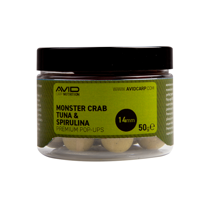 Pop-ups Avid Carp Prémium Monster Crab-Tuna & Spirulina 14mm 50g Pop-ups Avid Carp Prémium Monster Crab-Tuna & Spirulina 14mm 50g-Appâts-Carptour