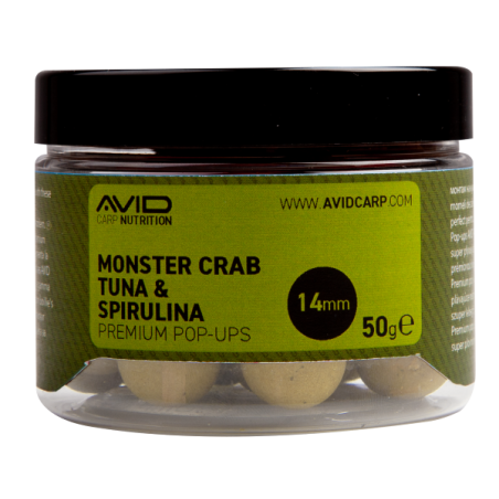 Pop-ups Avid Carp Prémium Monster Crab-Tuna & Spirulina 14mm 50g
