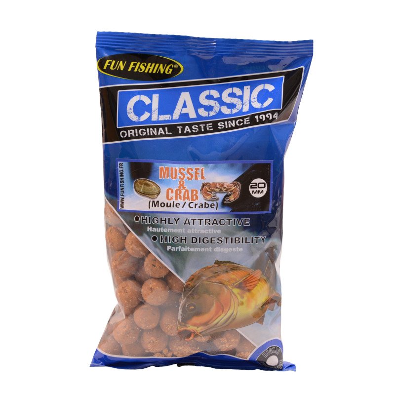 Bouillettes Fun Fishing Classic Moule Crabe 20mm 4kg-Appâts-Carptour