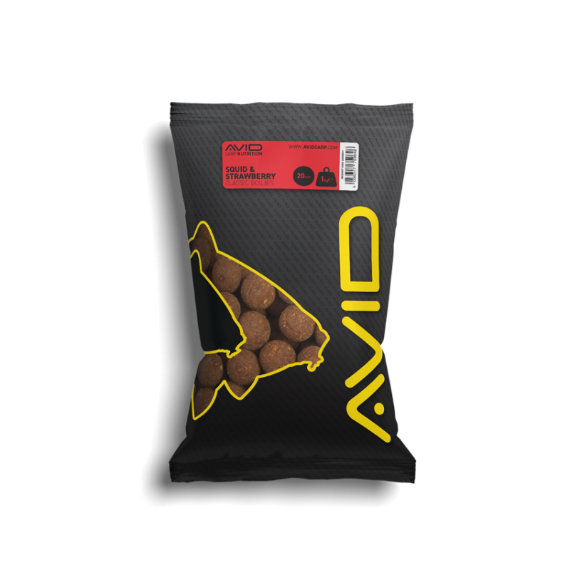 Bouillettes Avid-Carp Classic Squid & Strawberry 1kg 20mm Bouillettes Avid-Carp Classic Squid & Strawberry 1kg 20mm-Appâts-Carptour