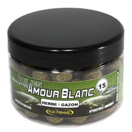 Bouilettes Fun Fishing Amour Blanc Herbe/Gazon 15mm 300g