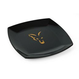 Assiette Fox Black & Logo Orange