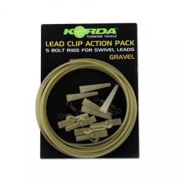 Montage Korda Lead Clip Action Pack Gravel (par 5)