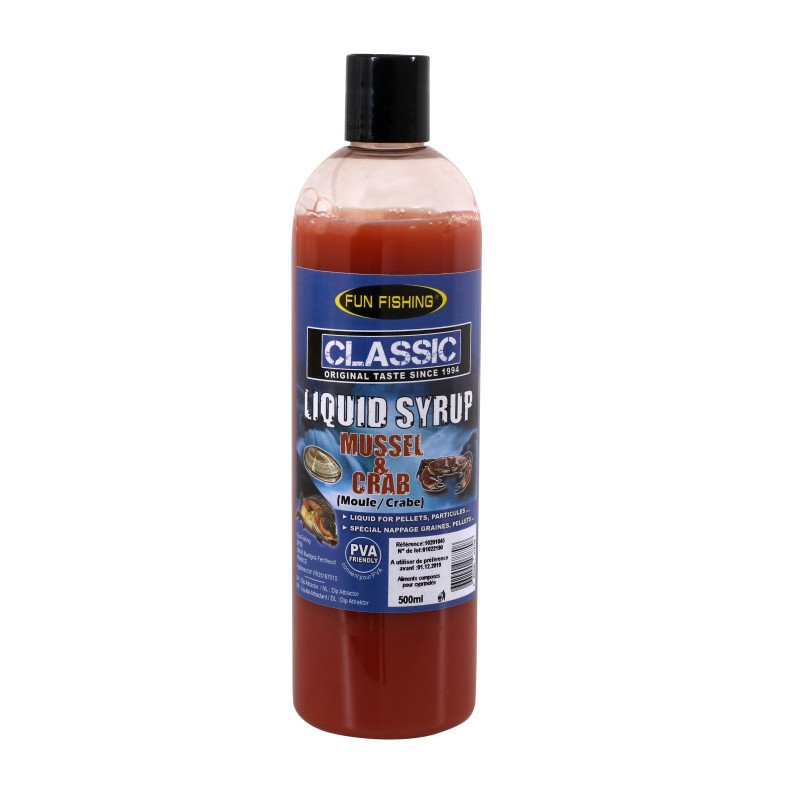 Liquid Syrup 480ml Moule Crabe FUN FISHING-Appâts-Carptour