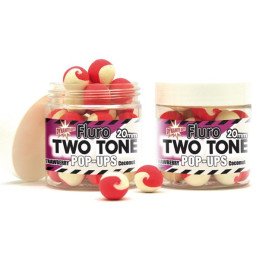 Dynamite Baits Fluro Two Tone Pop Ups Strawberry & Coconut 15mm