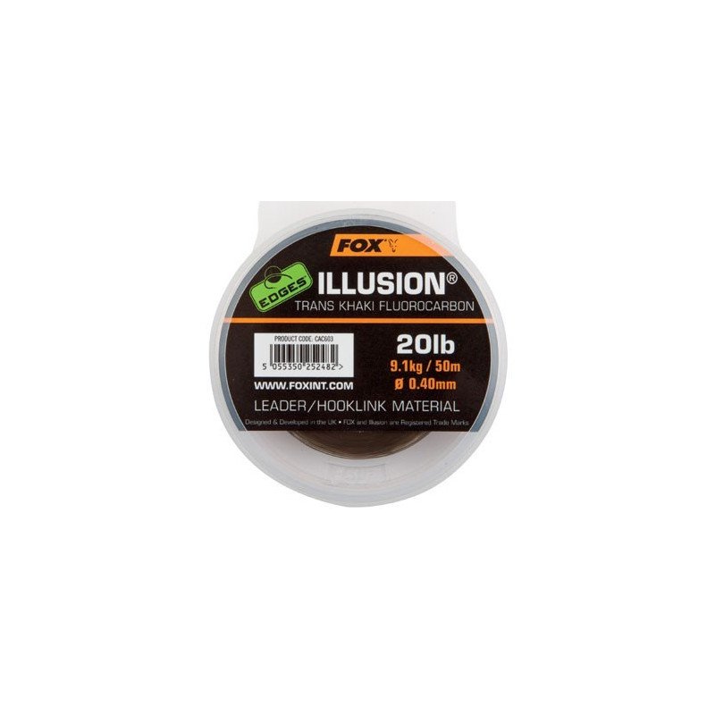 Fluorocarbon Fox Edges Illusion Trans Kaki 50m-Tresse et Terminaux-Carptour