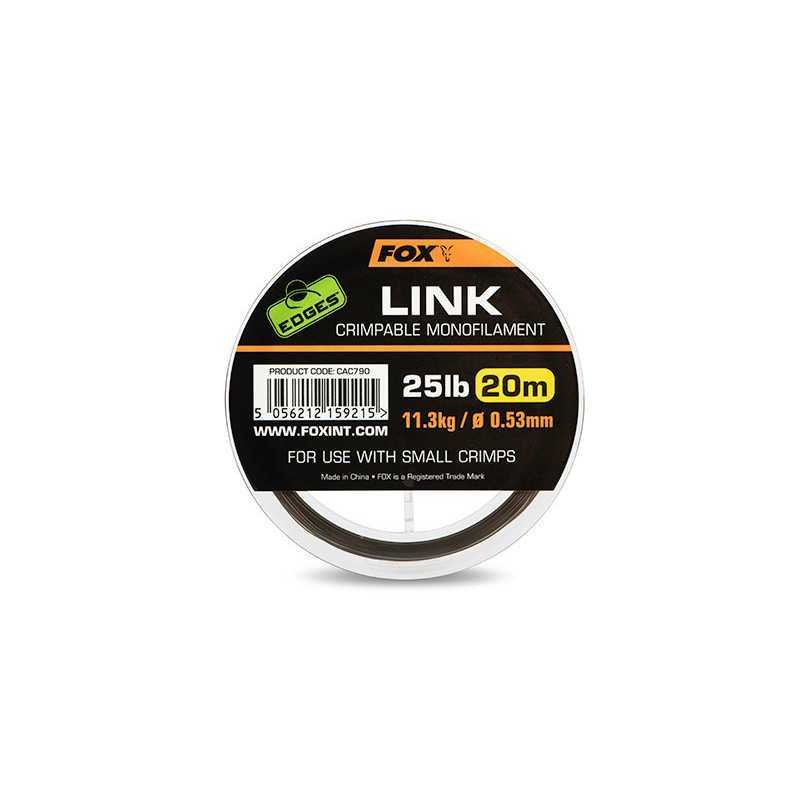 Monofilament Fox Edges Link Crimpable Trans Khaki Mono 20m Monofilament Fox Edges Link Crimpable Trans Khaki Mono 20m-Tresse et Terminaux-Carptour