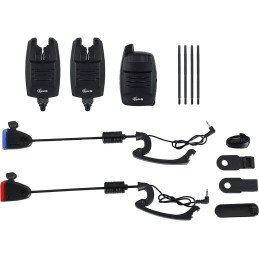 CarpOn® TEK-1 coffret 2+1 détecteurs de touche & centrale sans fil + swingers KM set