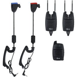 CarpOn® TEK-1 coffret 2+1 détecteurs de touche & centrale sans fil + swingers KM set